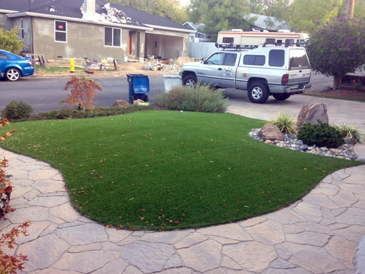 Artificial Grass Carpet Aztec, Arizona Paver Patio, Front Yard Landscaping